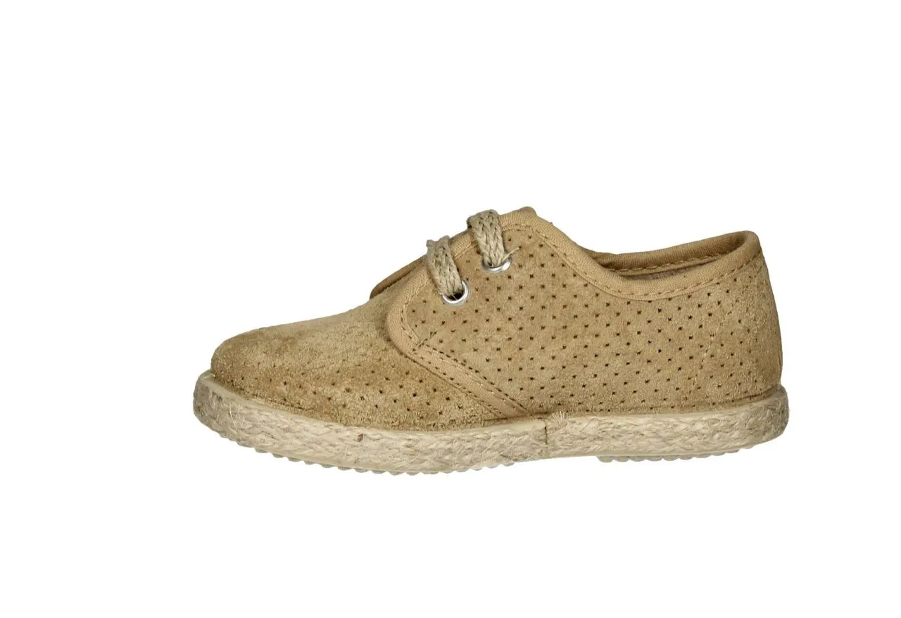 Blucher Picado Serraje Arena Con Bandaleta