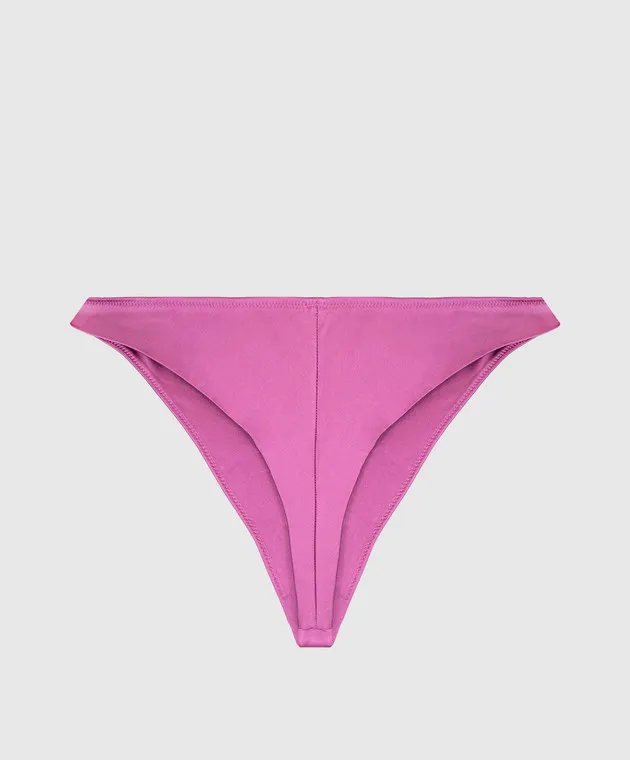 Carine Gilson Pink silk thong panties with lace