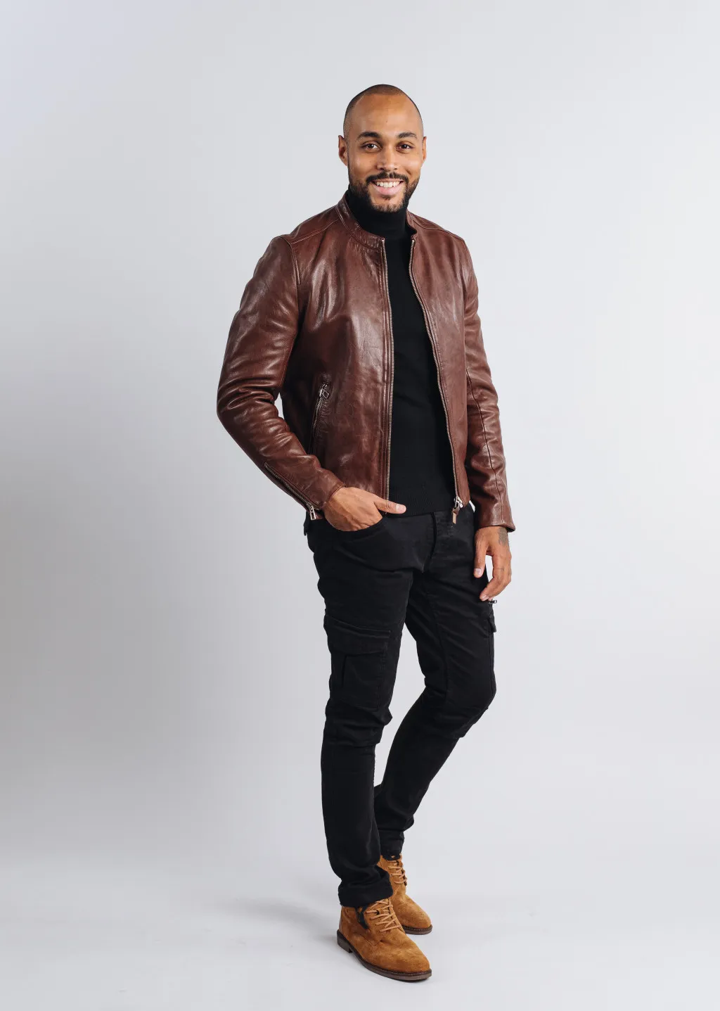Chaqueta de cuero FAISSE GREEN