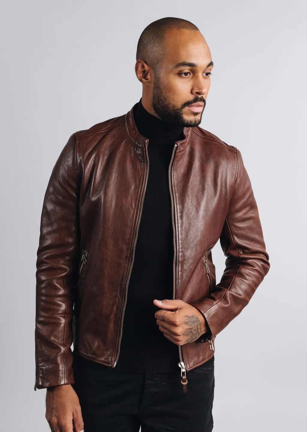 Chaqueta de cuero FAISSE GREEN