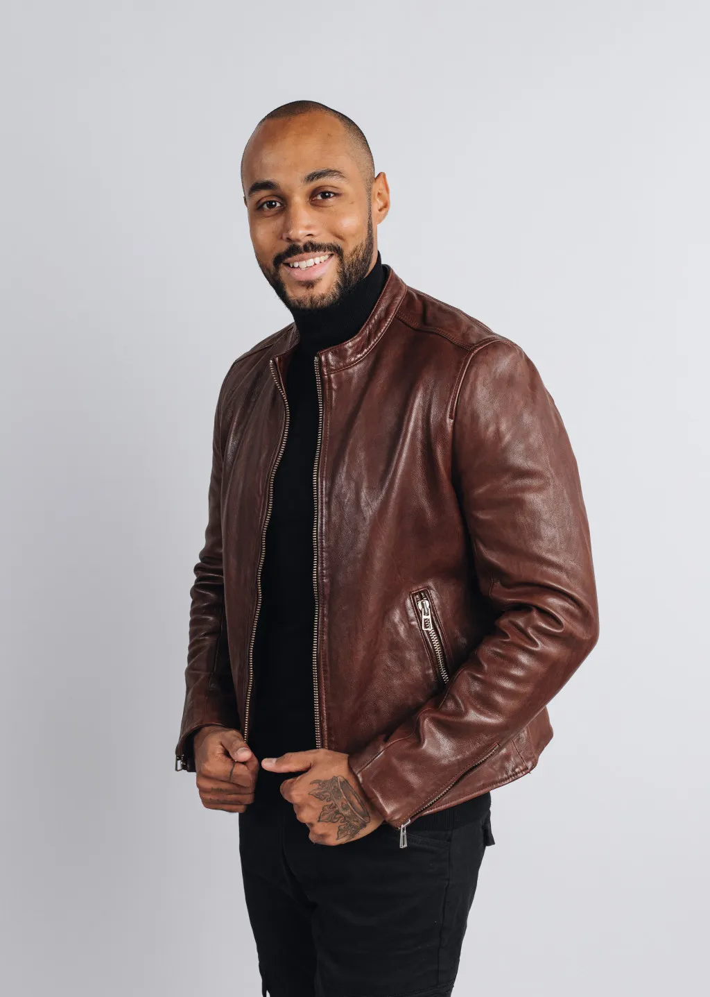 Chaqueta de cuero FAISSE GREEN