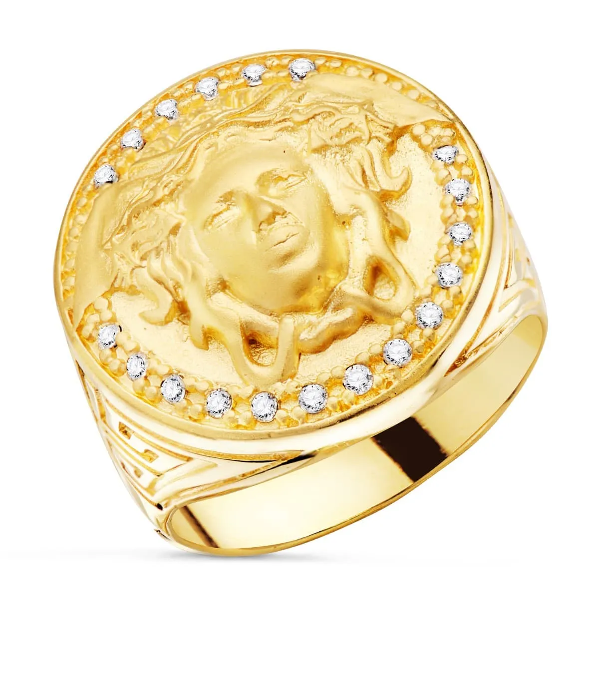 Chevalière Méduse Grecque Or jaune 18 K