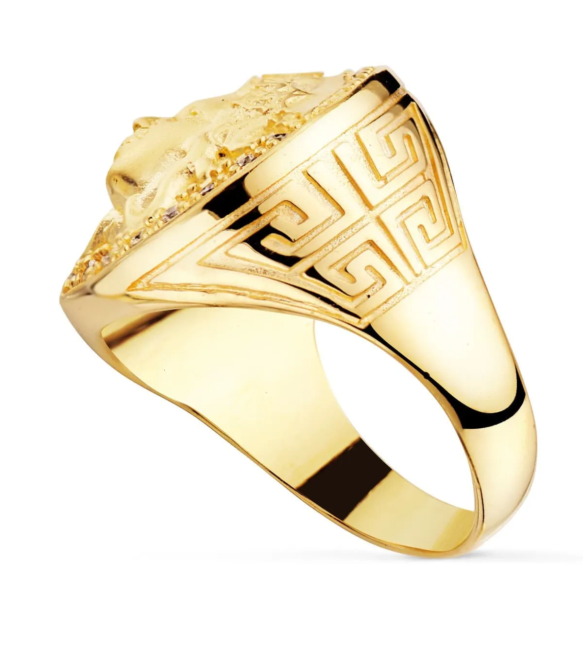 Chevalière Méduse Grecque Or jaune 18 K