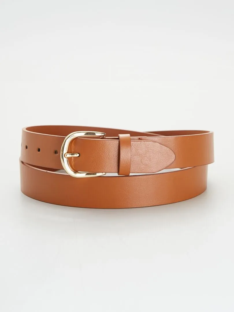 CINTURóN BáSICO DE MATERIAL SINTéTICO  MARRON