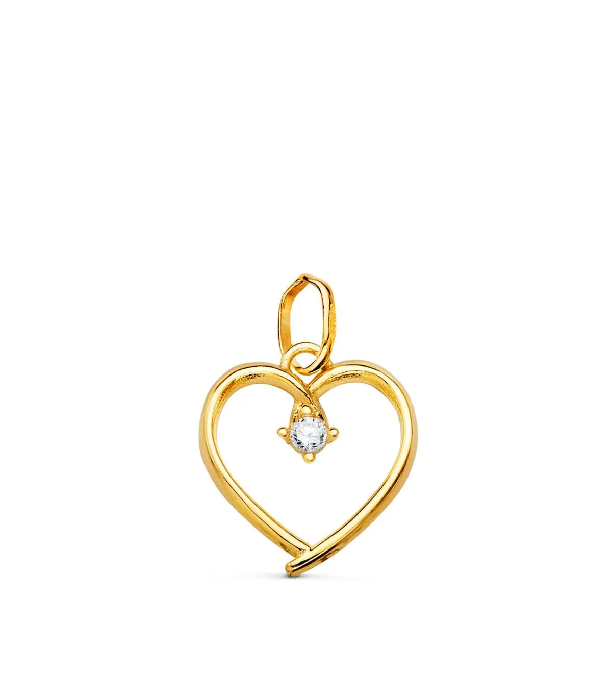 Colgante Oro Amarillo 18K Corazón 12 mm
