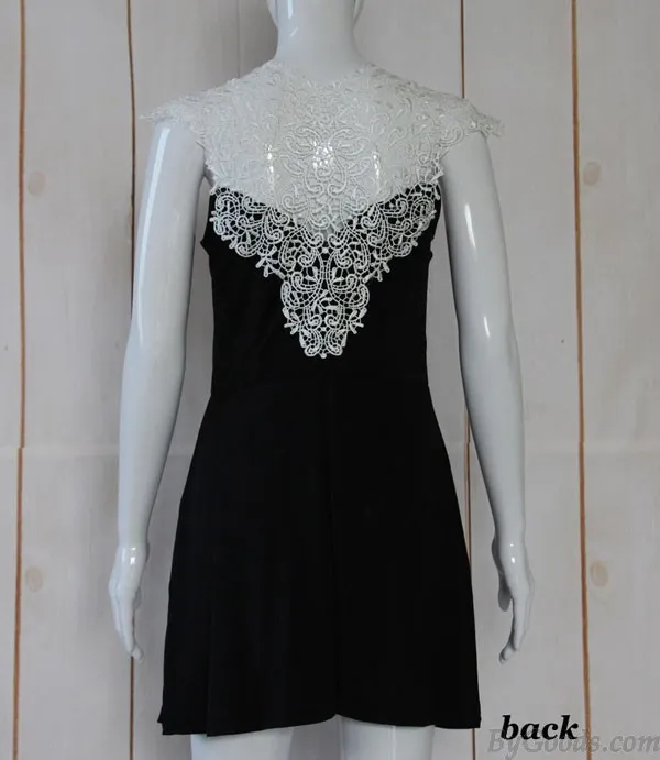 Elegant Crocheted Hollow Flower Lace Dress