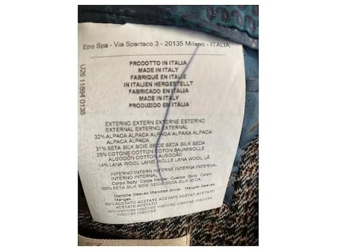 Etro Chaqueta marrón jaspeado Marrón oscuro 