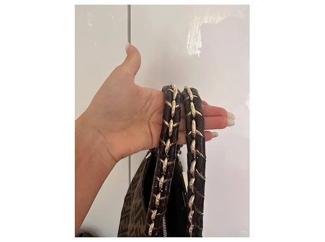 Fendi Miya Negro Marrón oscuro 