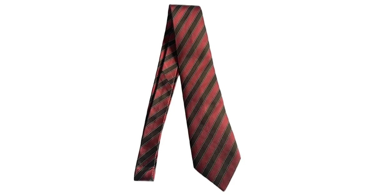 Hermès Corbatas Burdeos Marrón oscuro 