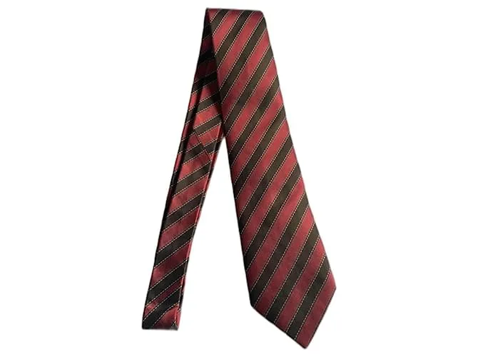 Hermès Corbatas Burdeos Marrón oscuro 