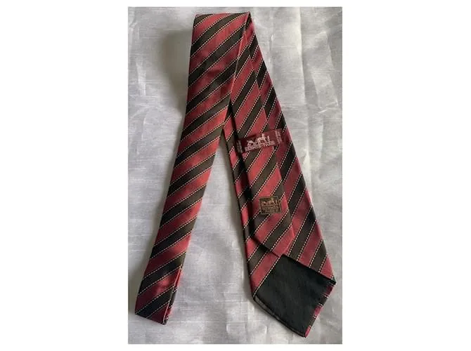 Hermès Corbatas Burdeos Marrón oscuro 