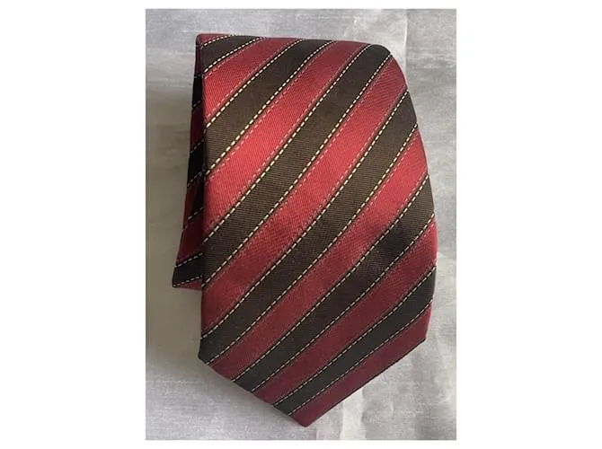 Hermès Corbatas Burdeos Marrón oscuro 