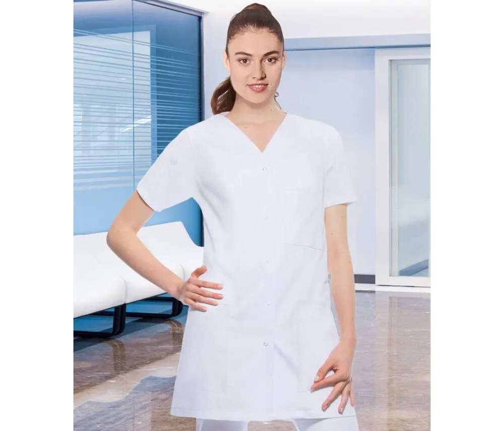 KARLOWSKY KYKS63  SUSTAINABLE LADIES' TUNIC WITH SHORT SLEEVES AND VNECK  AZUL ROYAL