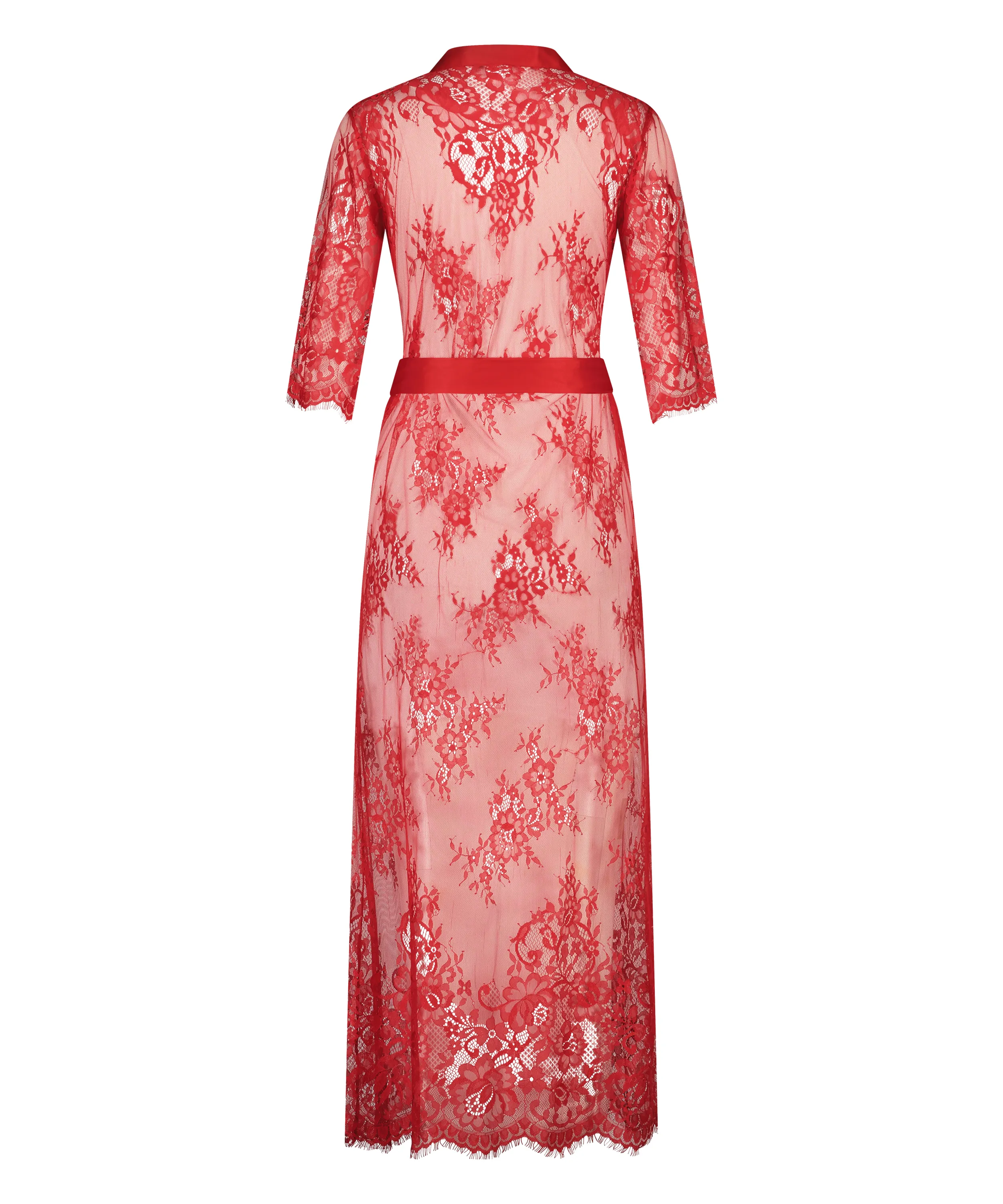 KIMONO ALLOVER LACE  ROJO