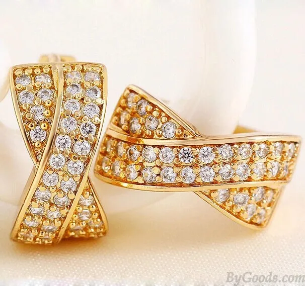 LUXURY GOLD PLATED HANDINLAID ZIRCON EARRING