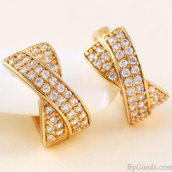 LUXURY GOLD PLATED HANDINLAID ZIRCON EARRING