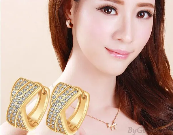 LUXURY GOLD PLATED HANDINLAID ZIRCON EARRING