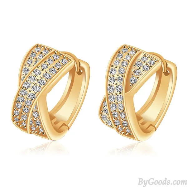 LUXURY GOLD PLATED HANDINLAID ZIRCON EARRING