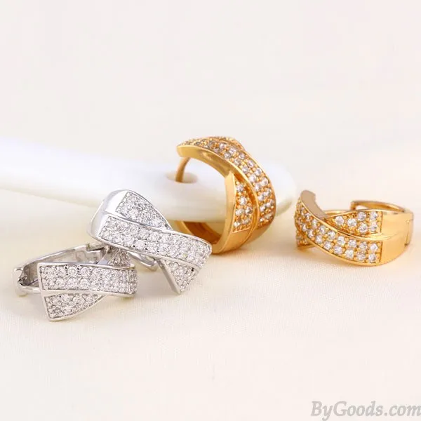 LUXURY GOLD PLATED HANDINLAID ZIRCON EARRING