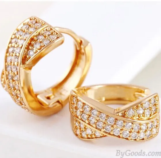 LUXURY GOLD PLATED HANDINLAID ZIRCON EARRING