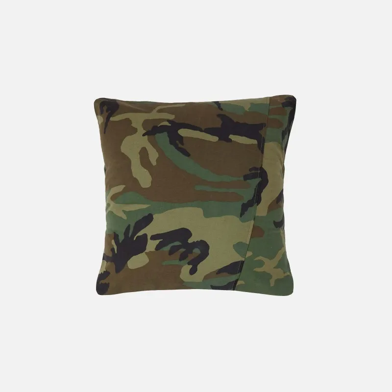 MAHARISHI 7016WOODLAND UPCYCLED CAMO CUSHION 45X45 CM