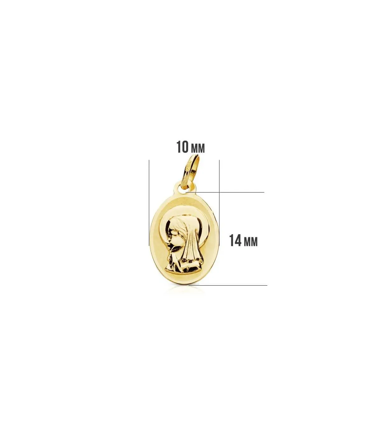 Médaille Vierge Ovale 9 K