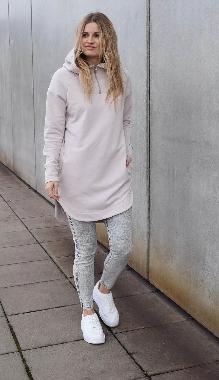 SUDADERA M.ASCHBE ORIGINAL LONG  CREAM  WOMEN´S