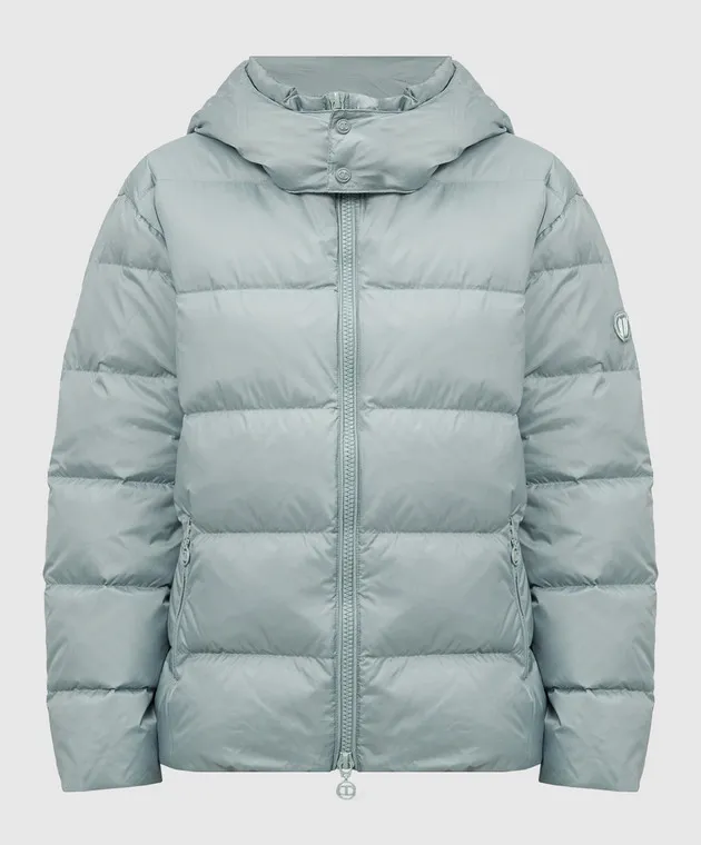 Twinset Green down jacket with logo patch
