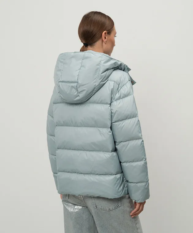 Twinset Green down jacket with logo patch